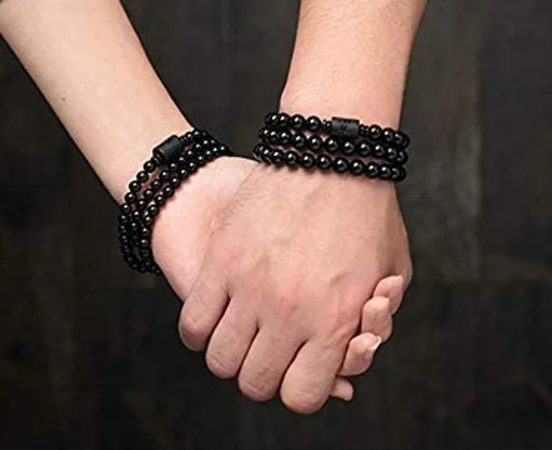 Black Obsidian Carved Buddha Bracelet for Men & Women