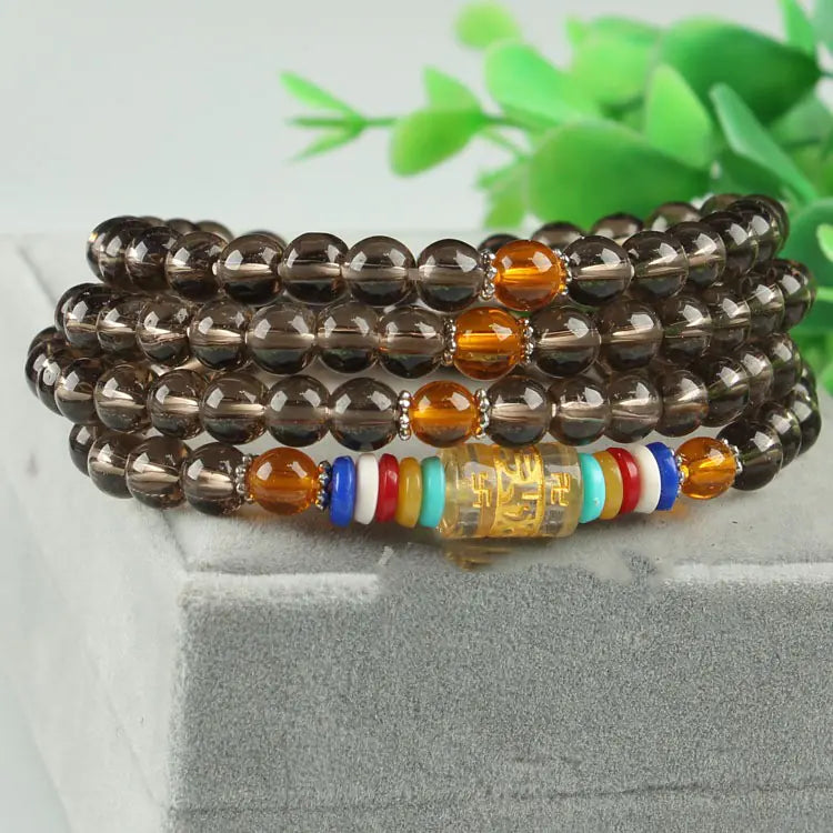 Agate Women's Bracelet with Buddha Beads